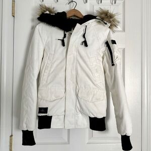 TNA Duck-Down Water-Repellent Short Winter Sports Coat - XS Black/White